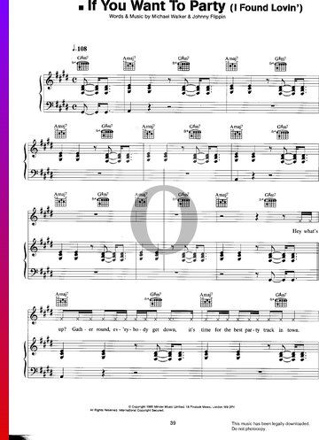 If You Want To Party (I Found Lovin') Sheet Music