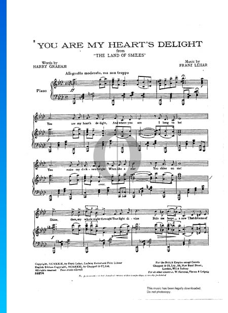 You Are My Heart's Delight Sheet Music