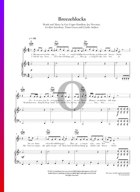 Breezeblocks Sheet Music
