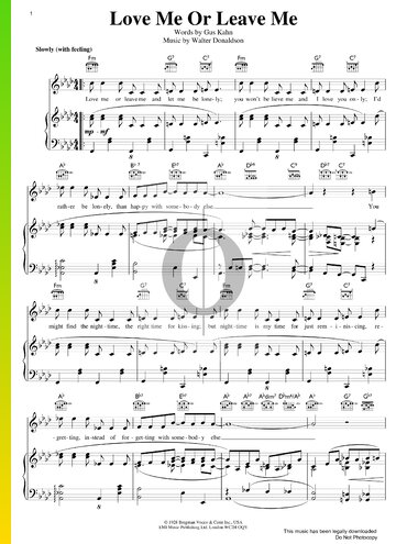 Love Me Or Leave Me Sheet Music
