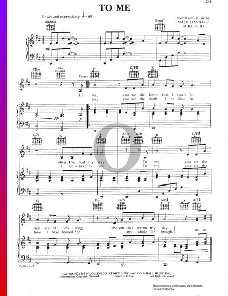 To Me Musik-Noten