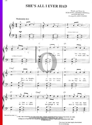 She's All I Ever Had Sheet Music