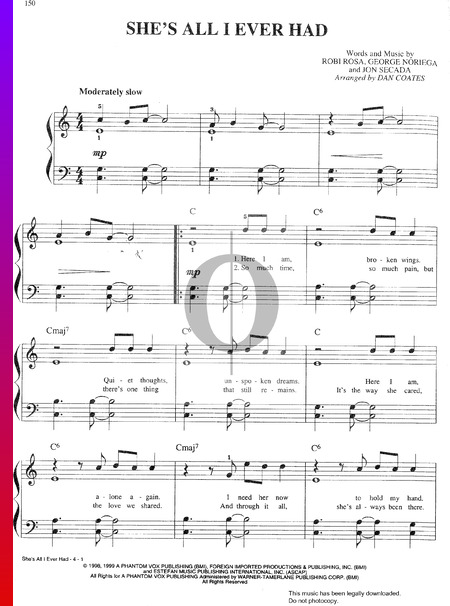She's All I Ever Had Musik-Noten