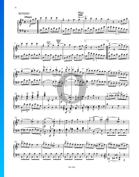 Eine kleine Nachtmusik, KV 525: 4. Rondo Musik-Noten