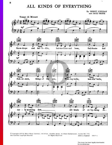All Kinds Of Everything Sheet Music