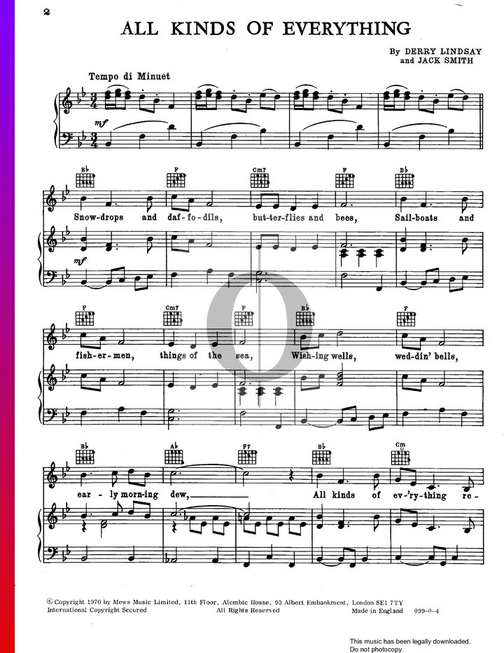 all-kinds-of-everything-dana-piano-sheet-music-oktav