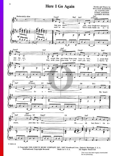 Here I Go Again Sheet Music