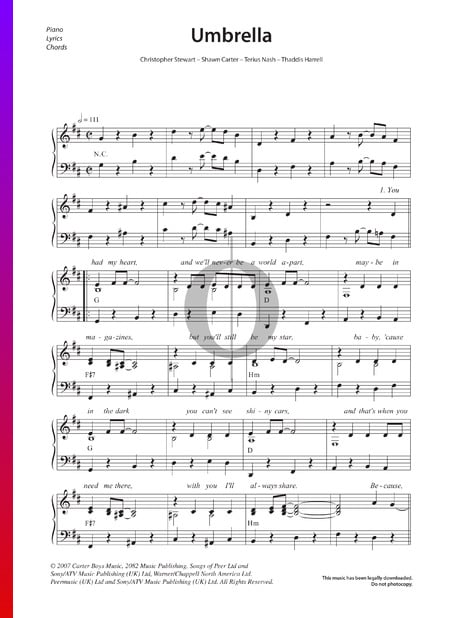 Umbrella Sheet Music