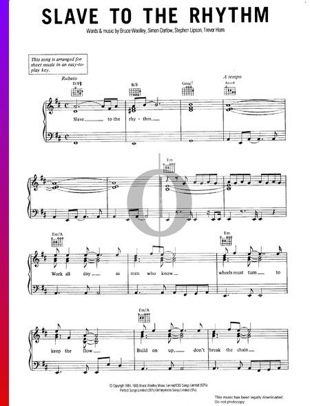 Slave To The Rhythm Sheet Music