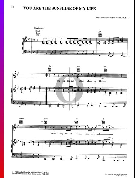 You Are The Sunshine Of My Life Musik-Noten