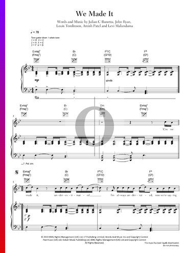 Two of Us - Louis Tomlinson Sheet music for Piano (Solo)