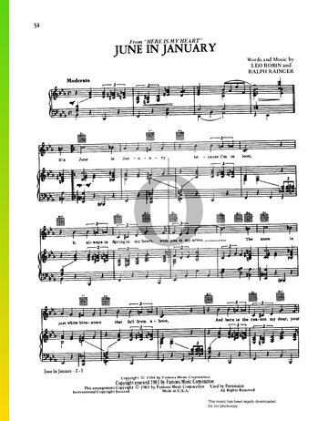 June In January Sheet Music