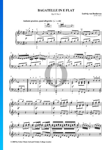 Bagatelle Es-Dur, Op. 33 Nr. 1 Musik-Noten