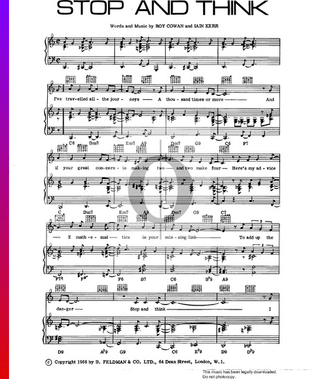 Stop And Think Musik-Noten