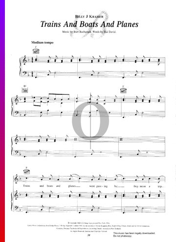 Trains And Boats And Planes Sheet Music