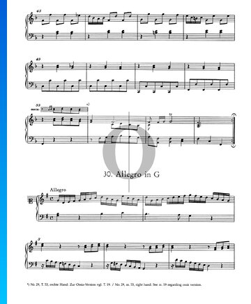 Allegro in G Major, No. 30 Sheet Music
