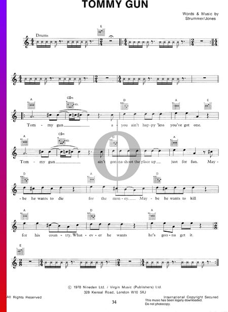 Tommy Gun Sheet Music