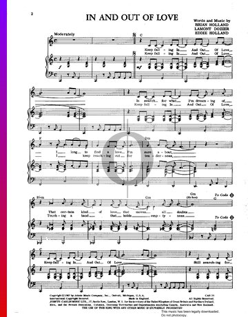 In And Out Of Love Sheet Music