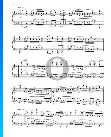 Variationen und Fuge über ein Thema von Händel, Op. 24: Variation XV Musik-Noten