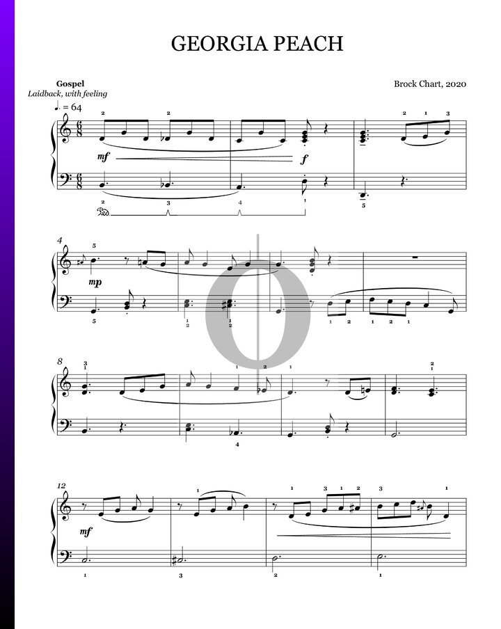 Peach (Brock Chart) Piano Sheet Music OKTAV