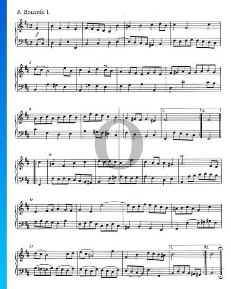 French Overture, BWV 831: 8/9. Bourree I and II Sheet Music