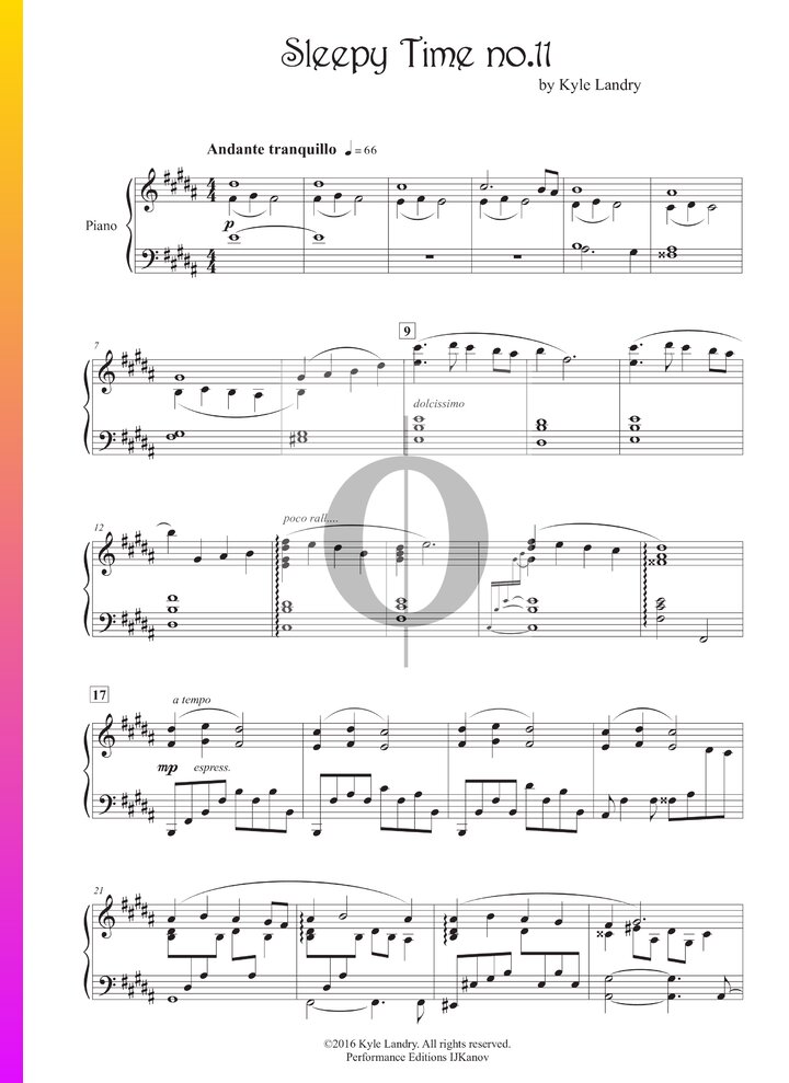 Sleepy Time no. 11 (Kyle Landry) Piano Sheet Music - OKTAV