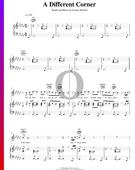 A Different Corner Musik-Noten