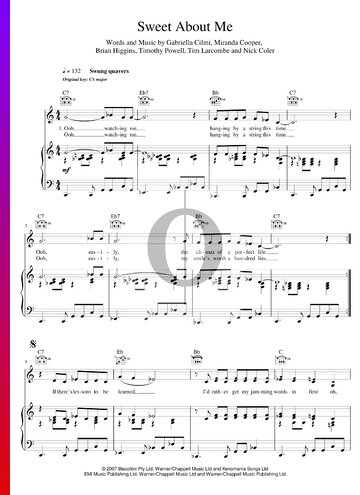 Sweet About Me Sheet Music