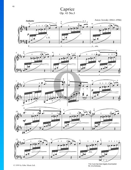 Caprice, Op. 43 Nr. 5 Musik-Noten