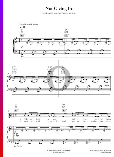 Not Giving In Sheet Music