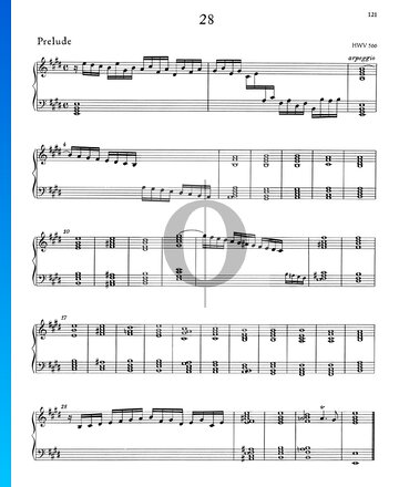 Preludio en mi mayor, BWV 566 Partitura