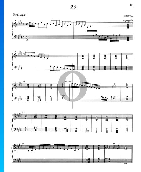 Preludio en mi mayor, BWV 566 Partitura