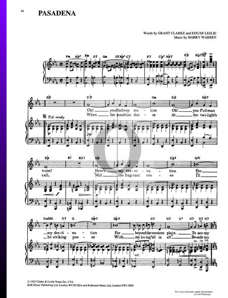 Pasadena Musik-Noten