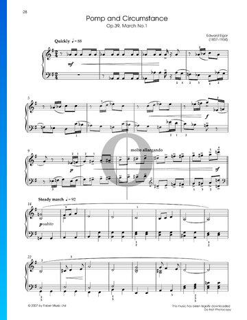 Pomp and Circumstance, Op. 39: Marsch Nr. 1 Musik-Noten