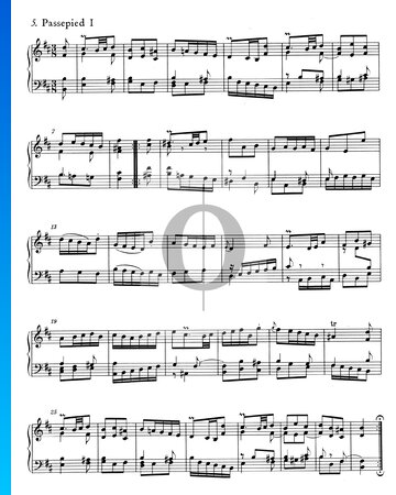 Obertura en estilo francés, BWV 831: 5/6. Passepied I y II Partitura