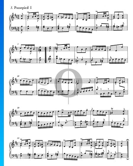 Ouverture nach Französischer Art, BWV 831: 5/6. Passepied I und II Musik-Noten