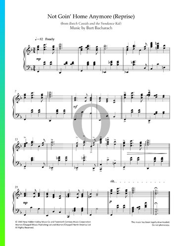 Not Goin' Home Anymore Partitura