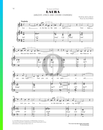 Laura Piano Sheet Music from Laura by David Raksin - OKTAV