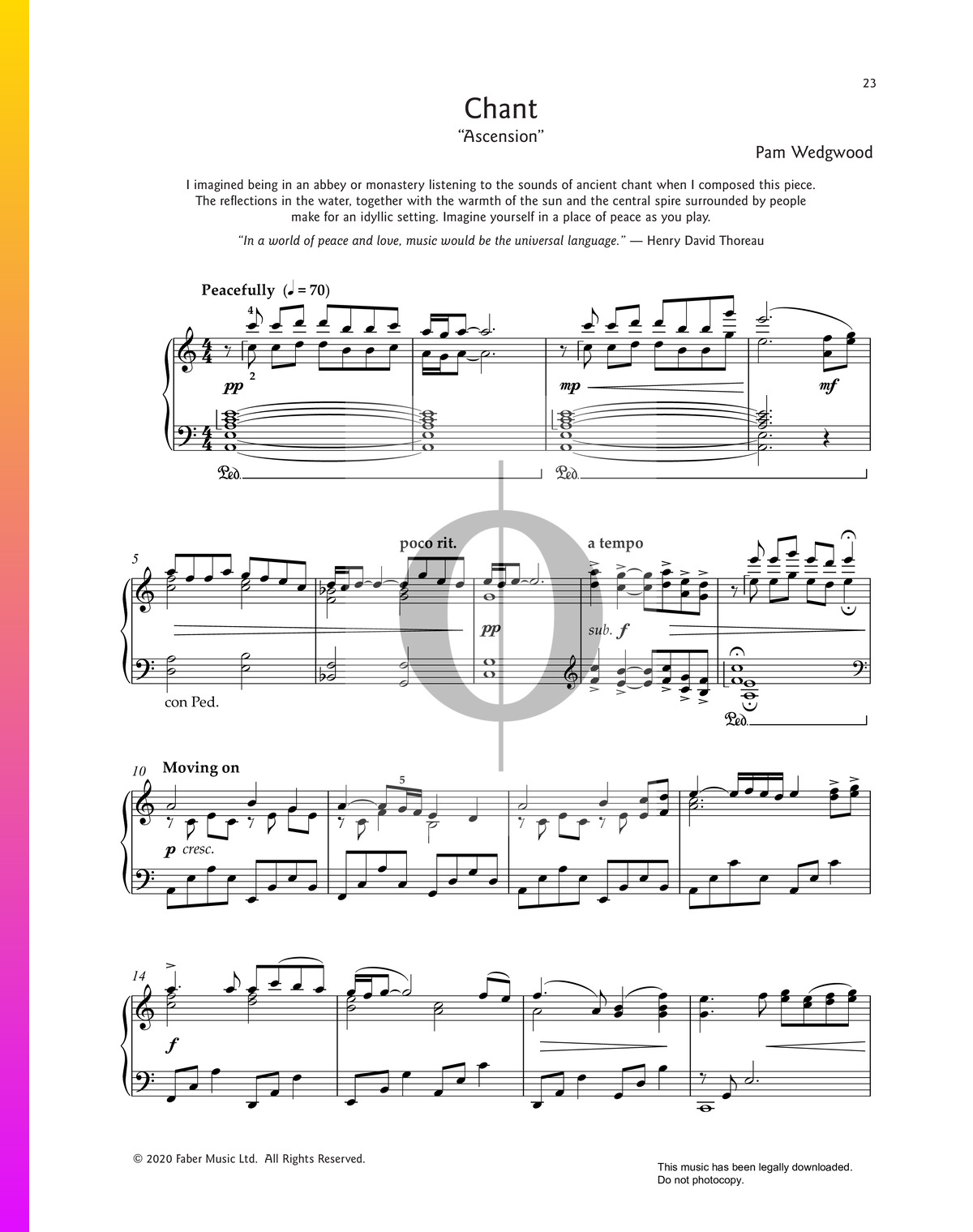 Chant Sheet Music (Piano Solo) - OKTAV