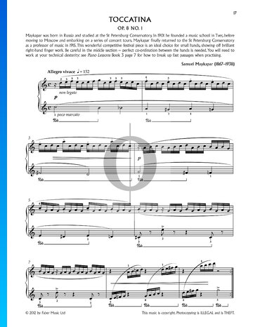 Toccatina, Op. 8, Nr. 1 Musik-Noten