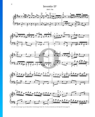 Invention 15, BWV 786 Partitura