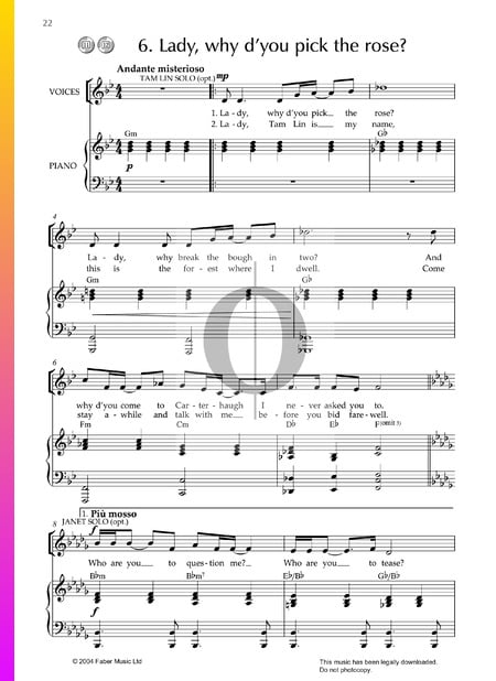 Lady Why D'You Pick The Rose Musik-Noten