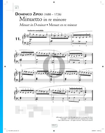 Partition Minuet in D Minor