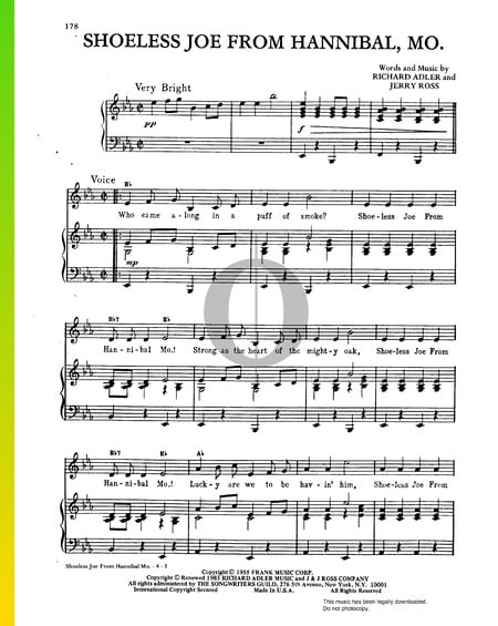 Shoeless Joe From Hannibal, Mo. Sheet Music