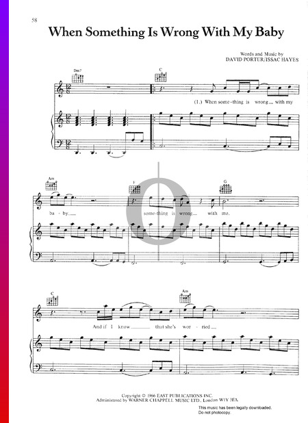 When Something Is Wrong With My Baby Musik-Noten