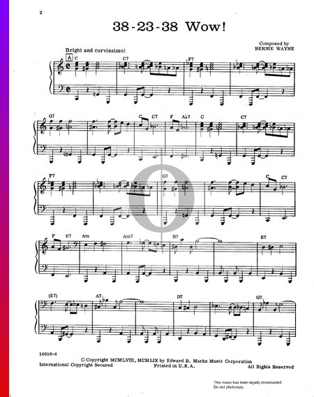 38-28-38 Wow! Sheet Music