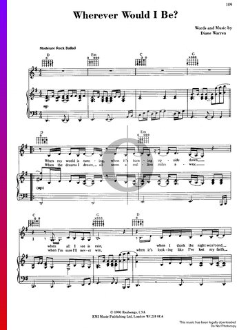 Wherever Would I Be? Partitura