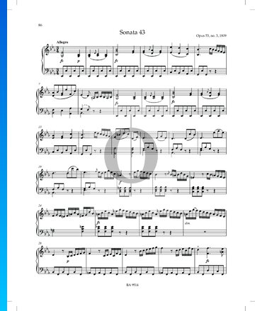 Partition Sonate en Mi bémol Majeur No. 3, Op. 53 P. XII: 43: 1. Allegro