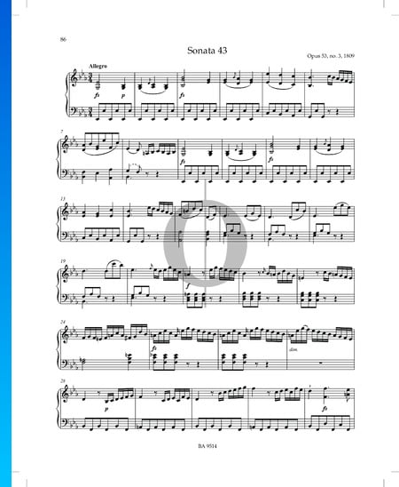 Sonate en Mi bémol Majeur No. 3, Op. 53 P. XII: 43: 1. Allegro Partition