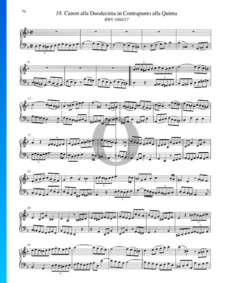 Canon alla Duodecima in Contrapunto alla Quinta, BWV 1080/17 Musik-Noten